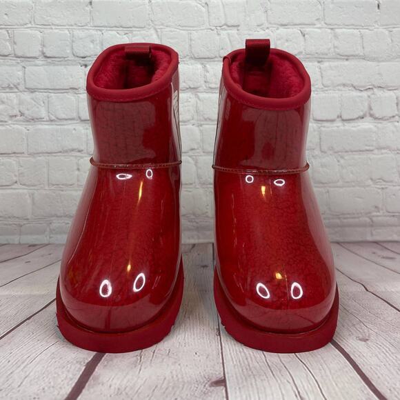 Ugg Classic Samba Red Mini Clear Waterproof Boots Women’s Size 6 (S/N 1112386K) - Picture 5 of 10